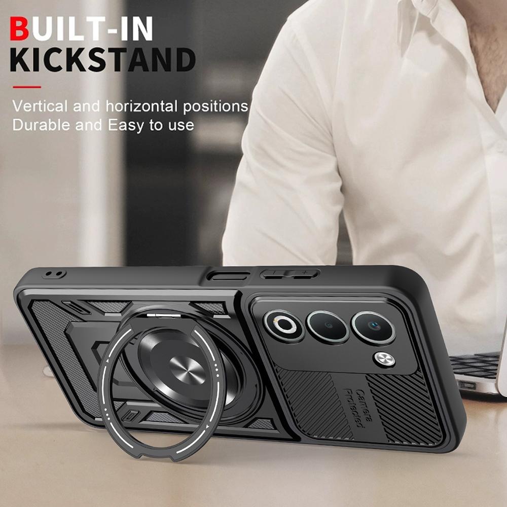 For Oppo A5 5G Magnetic Case Rotating Kickstand TPU+PC Phone Cover