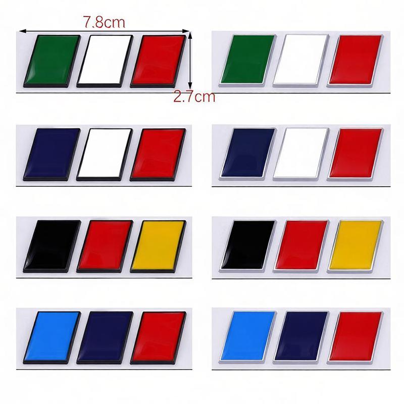 3D Metal Three Color Flags Badge Sticker German French Italian Flag Logo Badge Car Rear Trunk Emblem