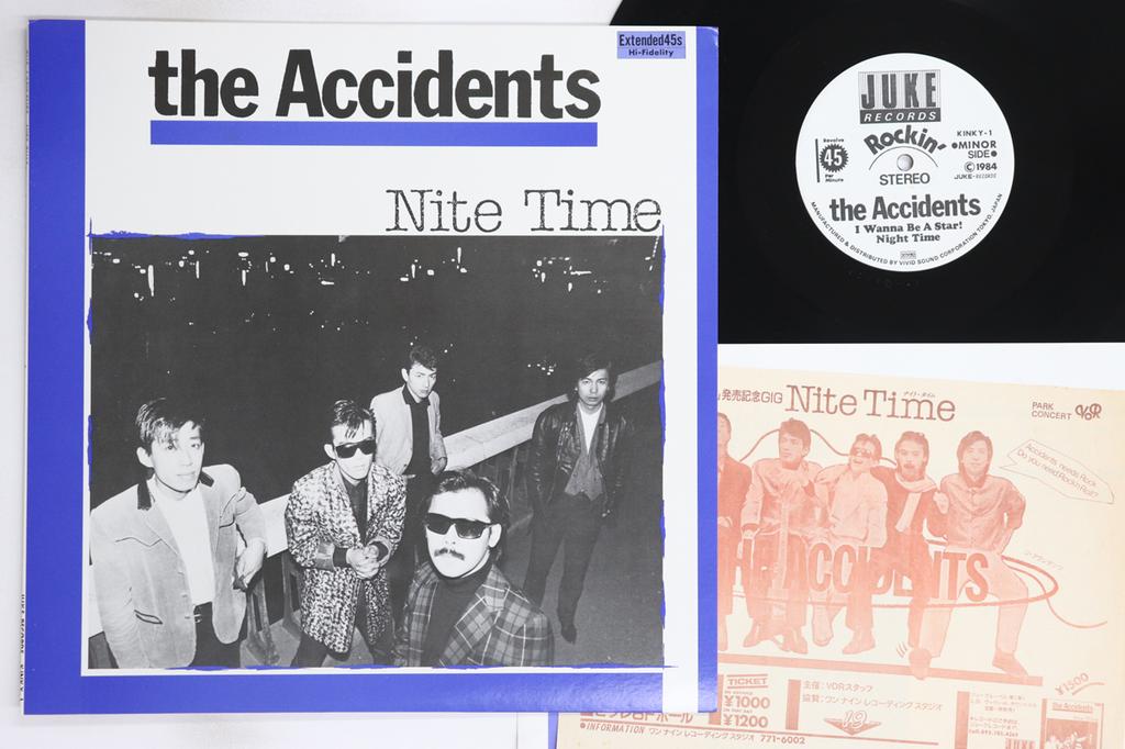 12inch Record ACCIDENTS - Nite Time KINKY1 JUKE 1984 Japan Japanese Pop/Rock Used