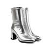 PU Autumn Winter Shoes Strange Style Heels Super Size Beauty Boots Pointed Toe Keep Warm Zipper Size 48 Ankle Boots
