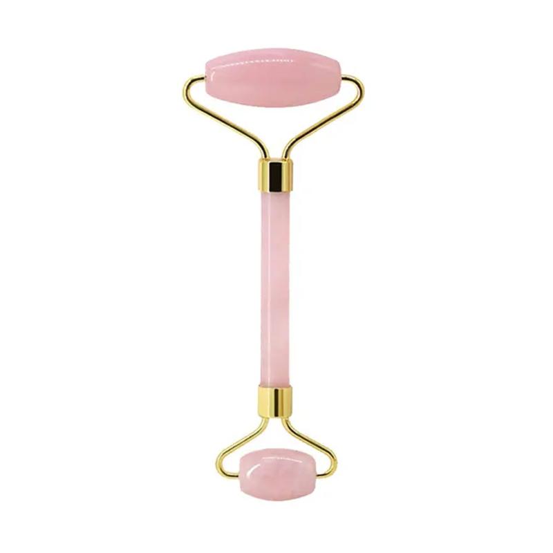 100% Natural Rose Quartz Jade Roller Gua Sha Massager Set Jade Stone Gouache Scraper Facial Massage Lifting SPA Anti Aging Tools