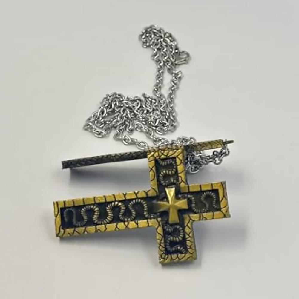 Ожерелье с крестом и секретным отсеком, Ожерелье с подвеской в виде старинного креста, Готическая панк хип-хоп мода, Уникальные украшения со скрытым хранилищем