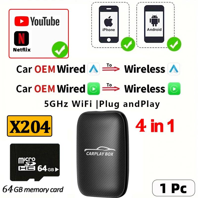 4 в 1 Smart Carplay Ai Box беспроводной адаптер Carplay Android Auto Apple Carplay автомобильный мультимедийный проигрыватель для Mazda Benz Kia VW