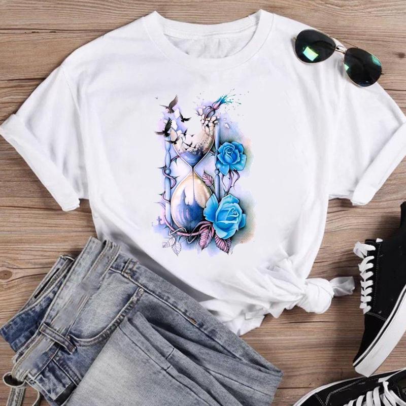 Одежда Повседневная футболка с коротким рукавом Music Love Trend в стиле 90-х годов с принтом Летняя модная футболка Женская женская футболка с рисунком