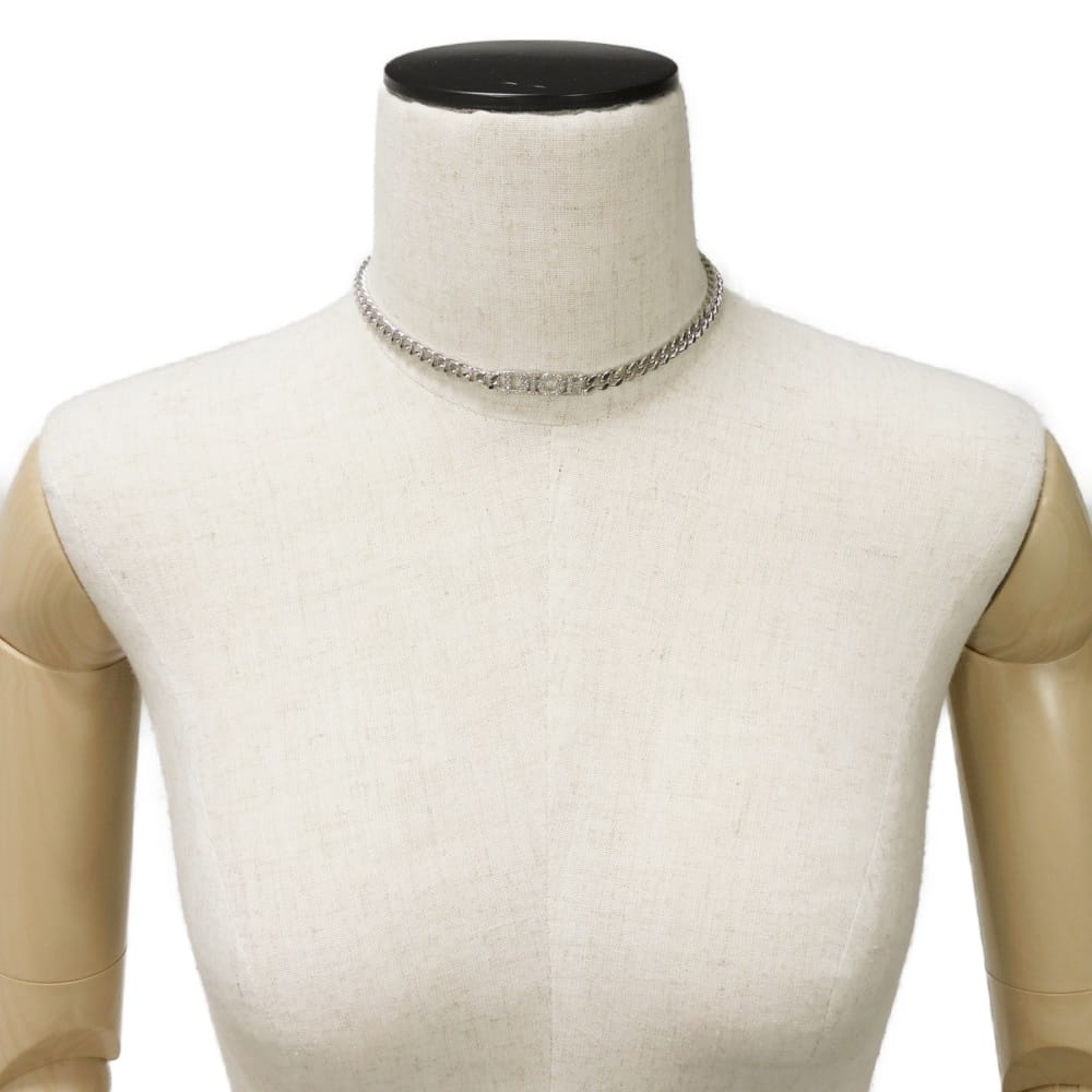 Used 10656 Diorvolution Choker N1583DVOCY_D13S 7984 Dio(r)evolution Crystal Rhinestone Logo Silver Women's from Japan