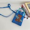 Mini Student Cartoon Knit Shopping Bags Women Reusable Crossbody Casual Knot Wrist Bag Student Tote Phone Bag