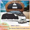 Для Nissan Tiida C11 Latio Versa 2004~2011 автомобильный капот двигателя изоляционная накладка хлопок звукоизоляционный чехол тепловой коврик аксессуары