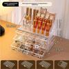 Transparent Multi-Layer Jewelry Storage Box with Drawers for Rings, Earrings, and Necklaces