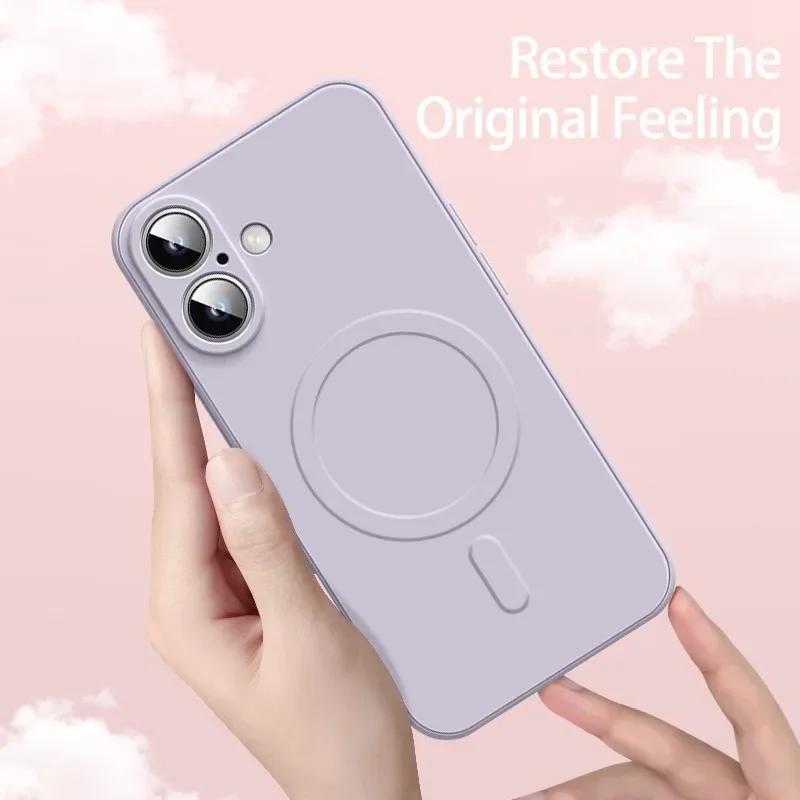 Для iPhone 17 Pro Max 17 Air 17Pro Чехол Магнитная крышка для Mag-safe Жидкий силикон Бархатная подкладка Всесторонняя защита камеры Накладка