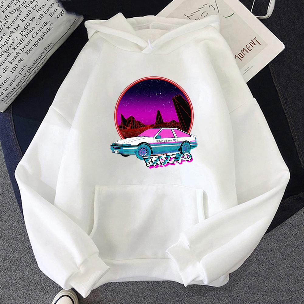 Initial D Hoodie Women Long Sleeve Oversized Sweatshirt Men Kawaii Japanese Hot Anime Hoody Graphic JDM Car Clothes Tops Streetwear