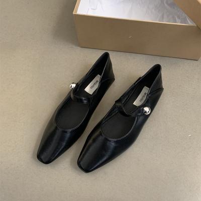 Французский вечерний бриз с мелким горлом, туфли-лодочки для девочек 2025 года, новые весенне-осенние туфли-лодочки в стиле ретро с круглым носком и плоской подошвой Мэри Джейн