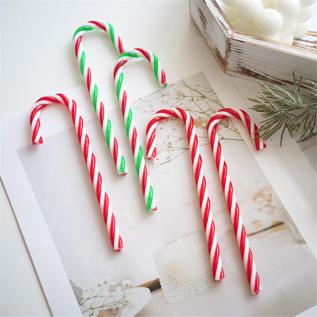 5Pieces Festival Plastic Candy Canes Ornament for Christmas Tree Assorted Color Christmas Party Supplies Decoration