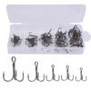 50 Pcs Fishing Hooks Treble Hook Sharpened Barbed High Strength Metal Fishhook Accessories Kit