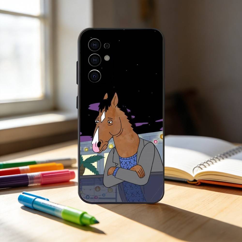 B-Bo-Jack-Конь-человек Чехол для телефона Samsung S25,S24,S21,S22,S23,S30,Ultra,S20,Plus,Fe,Note,10,9,5G Черный чехол