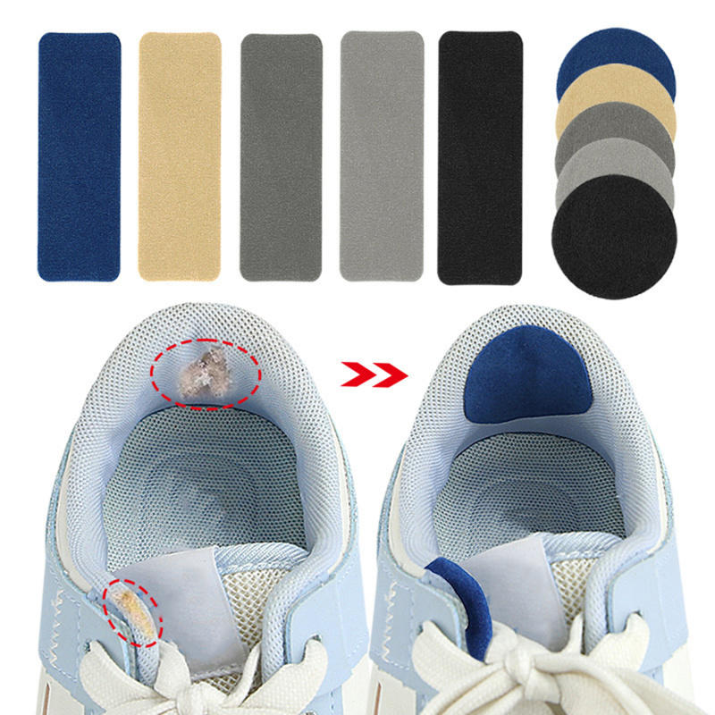 6pcs Replacement Self-Adhesive Shoe Repair Patch Microfiber Universal Heel Hole Pads Durable Sneaker Repair Pads