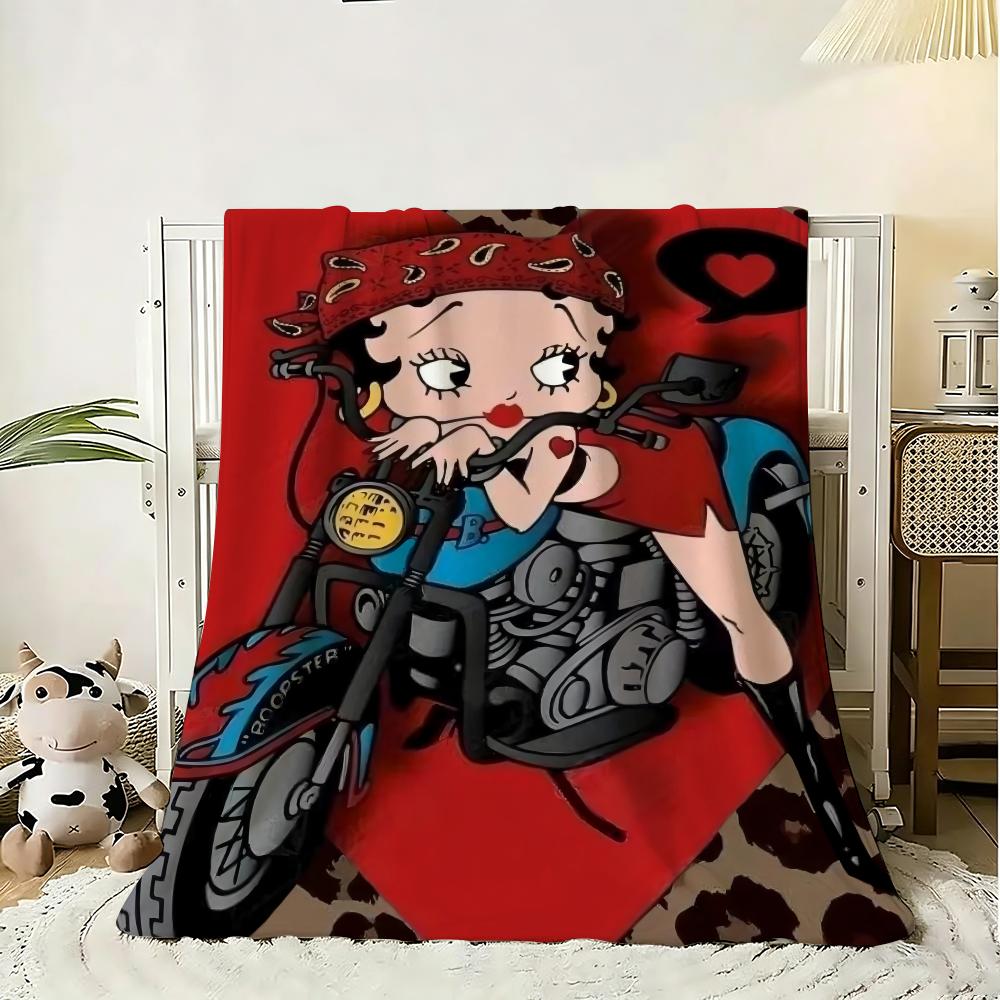 B-BeTTy-CuTe-Boop Бросок Мягкое Фланелевое Покрывало, Легкое Дышащее Летнее Покрывало для Сна на Диван Домашний Travel Уютный Декор