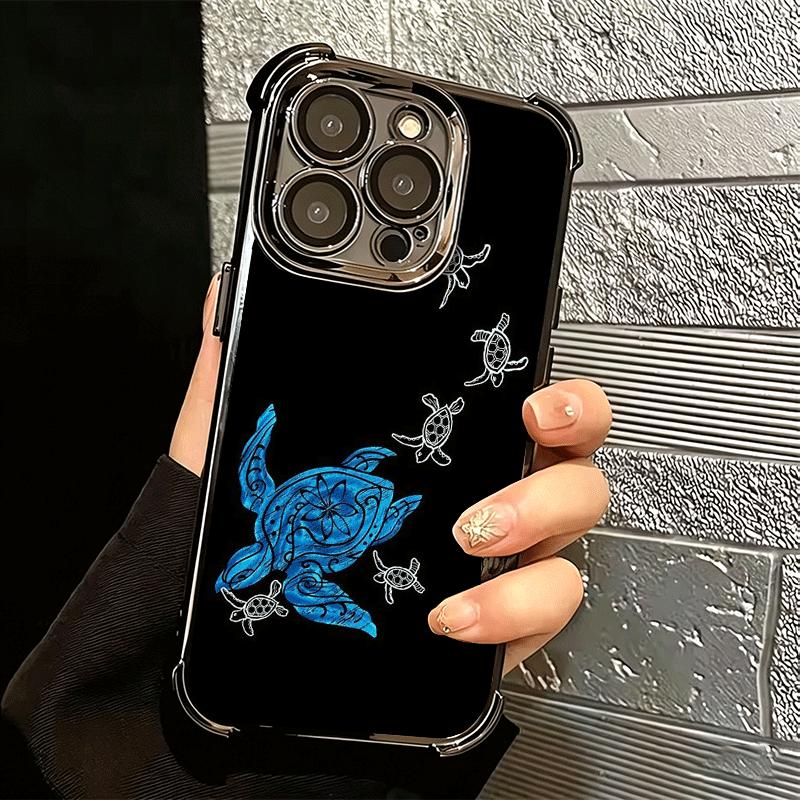 Мультяшный Морской Черепах Покрытие Чехол Для Телефона Для Iphone 16 17 Pro Max Air 16E 14 15 Plus 12 13 Mini Противоударный Чехол С Подушкой Безопасности