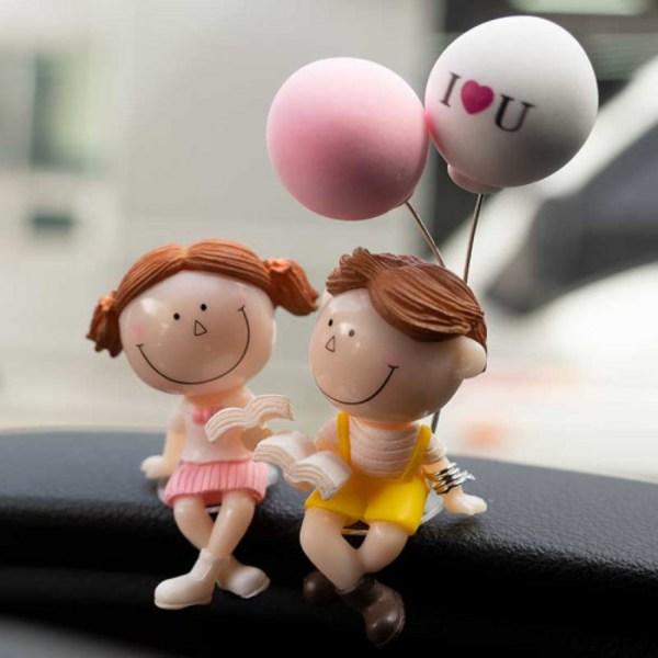Rasmus Car Accessory Figure Mini Me 6-piece Set Free Gift, Balloon Blue Couple, 1 piece,Korean Car Acc