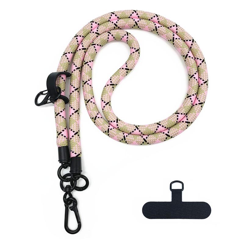 Necklace Carry Lanyard Strap For iPhone 16 15 14 Samsung S25 Xiaomi Case Climbing Hanging Shoulder Cord Rope Clip Card Sticker