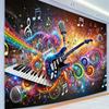 1 piece, musical feast, polyester photo background banner, flagDJH