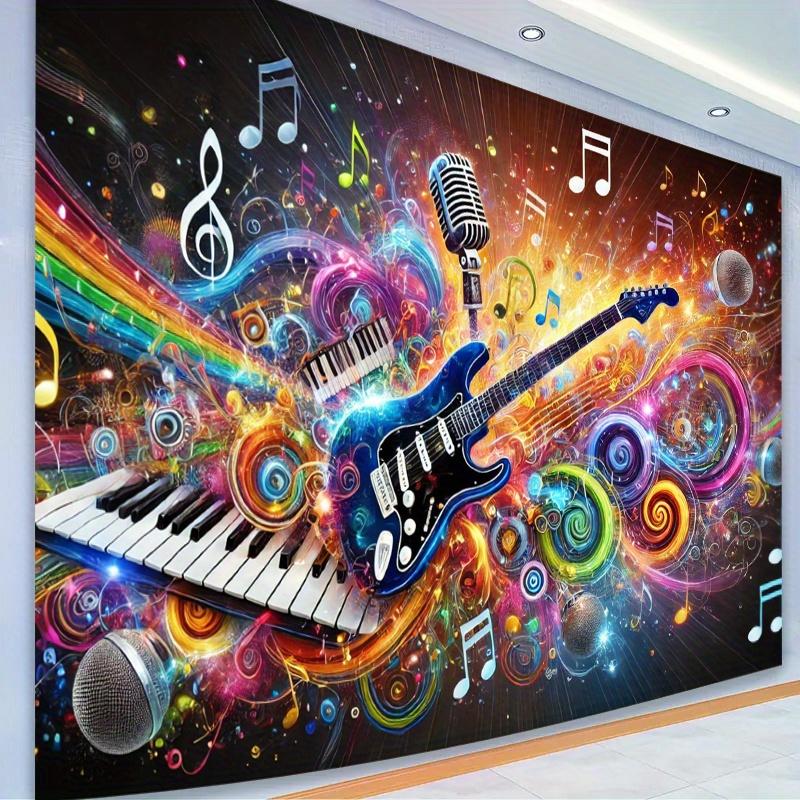 1 piece, musical feast, polyester photo background banner, flagDJH