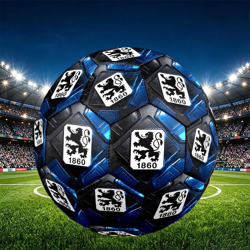 1860 Munchen football club Print Size 5 Soccer Ball, PU Wear Resistant Football for Match Training and Daily Practice, Birthday Gift for Soccer Fans