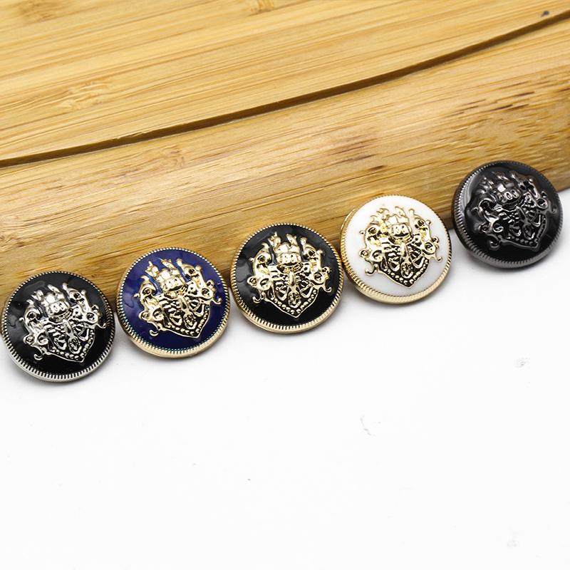 6Pcs 10-28 Mm Golden Gold Metal Buttons Garment Coat Sewing Accessories Buttons For Clothing Crafts Black Point Oil Button