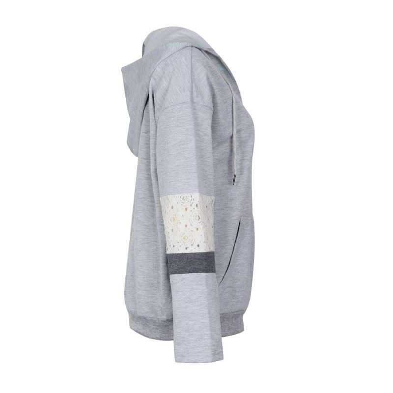 Women's Fashion Casual Solid Color Print Autumn Long Sleeve Hooded Pullovers & Long Sleeves