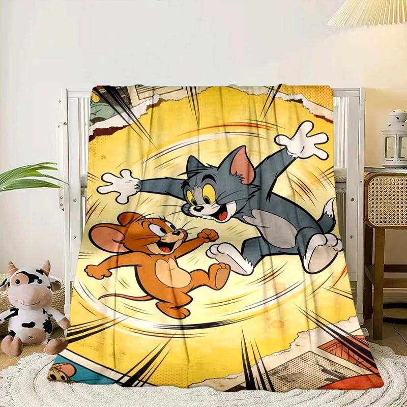 Cat and Mouse Blanket Flannel Blanket for bed, sofa, Camping, Hiking, Picnic Essentials, gift for family Fan gifts