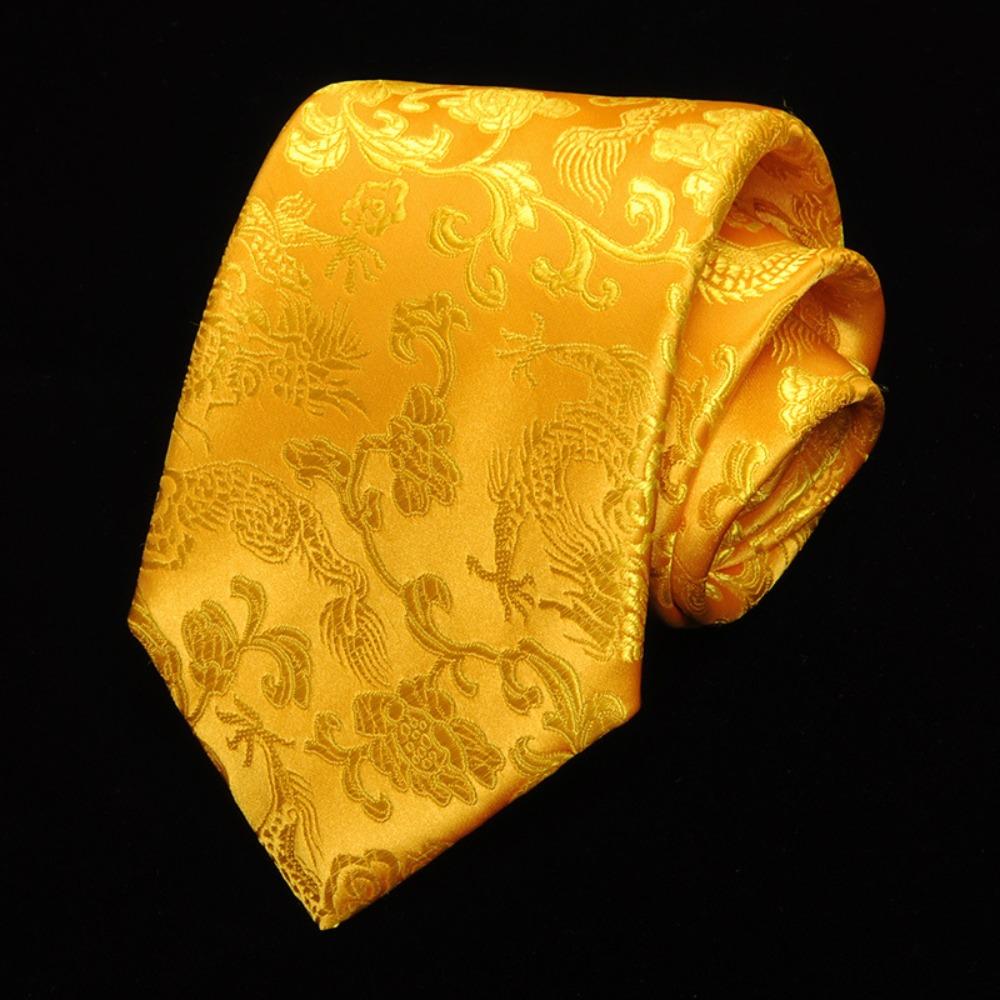 Adjustable Jacquard Silk Tie National Men Necktie Fashion Chinese Dragon Pattern Tie Wedding