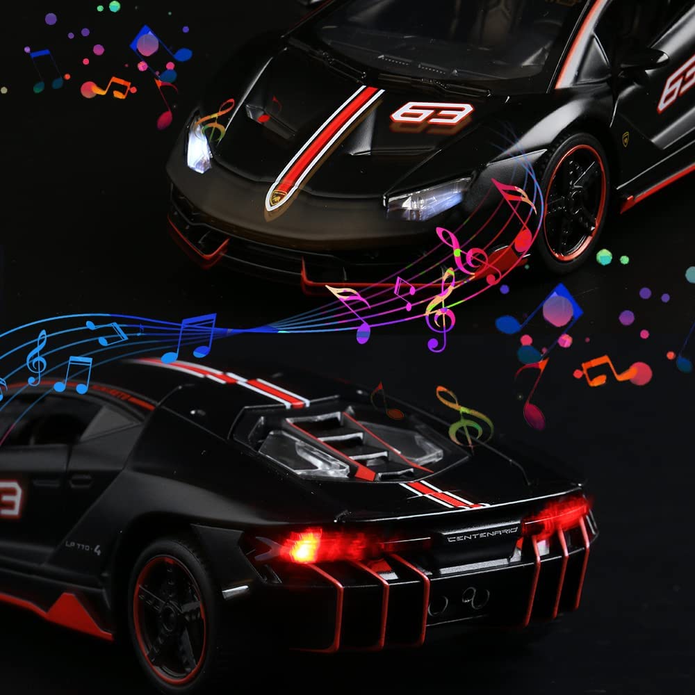 Масштаб 1/32 Lambo LP770-4, литая под давлением модель автомобиля, игрушечный автомобиль из сплава с откидным механизмом, звуком и светом, 3 открытые двери, подарок для детей, малышей, мальчиков и девочек