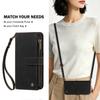 Wallet Case For Cubot Max 5 A10 P50 A20 A30 A40 P90 X100 Note 40 60 Cover Zipper Crossbody & Clutch, 9 Card Slots