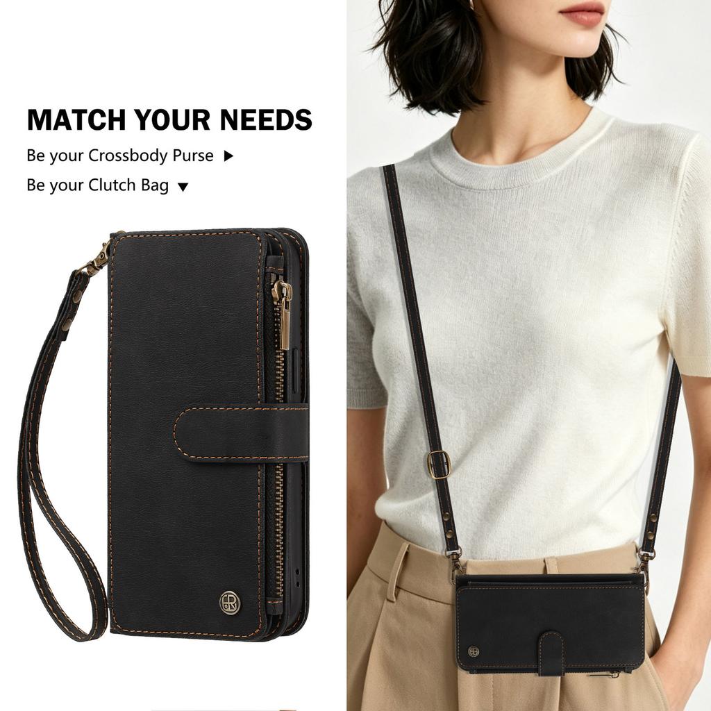 Wallet Case For Cubot Max 5 A10 P50 A20 A30 A40 P90 X100 Note 40 60 Cover Zipper Crossbody & Clutch, 9 Card Slots