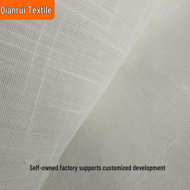 Polyester Bamboo Blend Imitation Linen Fabric for DIY Lampshades, Tablecloths, Handbags, and Sand Fabric.
