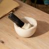 Premium Handcrafted Natural Stone & Marble Mortar & Pestle - Durable Spice Herb Grinder & Crusher Kitchen Tool