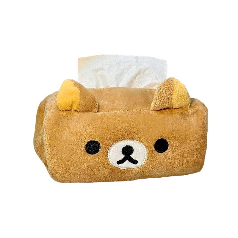 Мультяшный Милый Плюшевый Держатель для Салфетниц Rilakkuma Медведь Легко Вытягиваемый Органайзер для Бумажных Полотенец Хранение Для Девочки Домашний Декор Игрушки Подарки