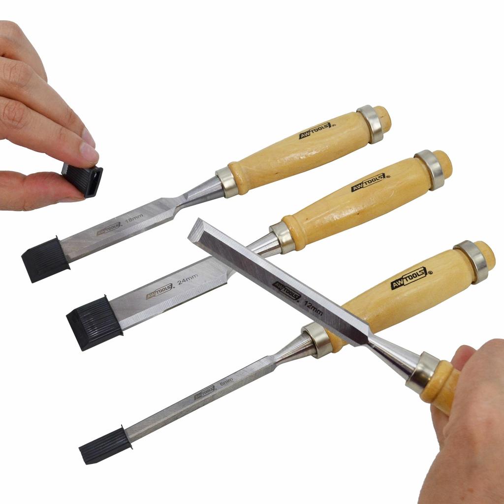 Awtools Zestaw Dłut Z Drew. Uchwytami 4 Szt.6 12 18 24 Mm