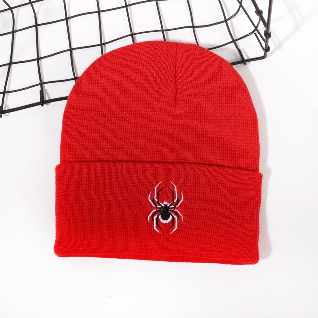 Street Style Spider Pattern Knitted Cap With No Brim For Winter Casual Wear