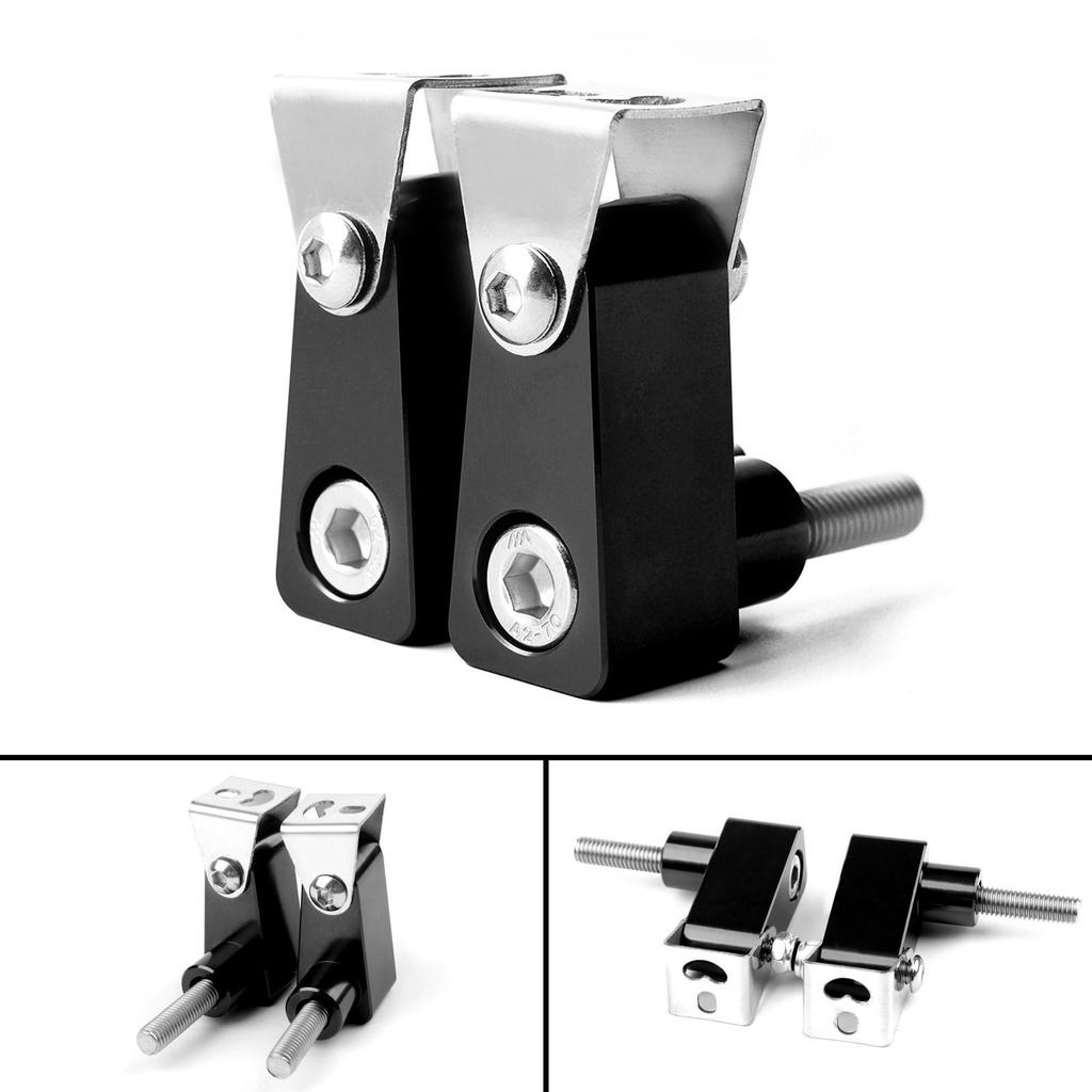 Pair CNC Black M8 Motorcycle Headlight Fog Light Mount Bracket Extender Support