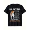 Humorous Jack Russell Terrier T-Shirt for Men - Loose-Fitting Black Tee Featuring Jack Russell Terrier & 'God Created JT' in White Text - A Comical