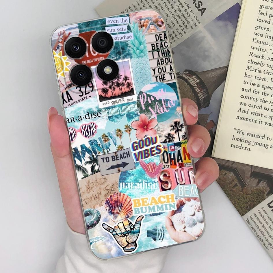 Чехол для Honor X8a X7a 9S 9X Pro 8A Pro 20S 30S 50 Pro Magic5 Pro, модный защитный прозрачный мягкий силиконовый чехол для чести, бампер