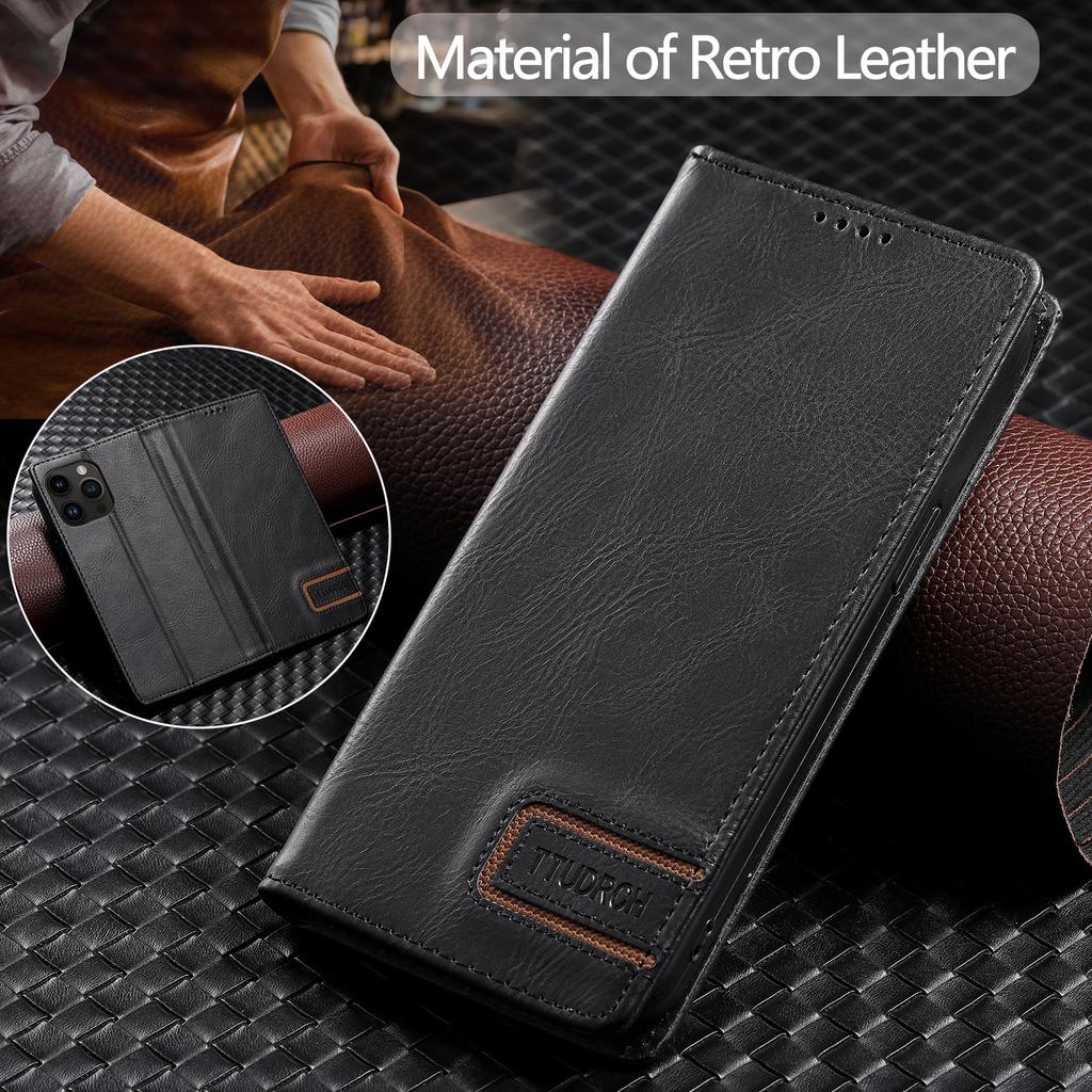 Откидной чехол-кошелек с защитой от кражи, магнитный кожаный чехол для iPhone 15, 14, 13, 12, 11 Pro Max XS MAX 8P 7P/Samsung S23 S22 S21 Ultra Plus A14 A54 A13 A53