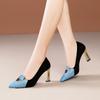 2024 Новая мода, подходящая по цвету, универсальная женская обувь на высоком каблуке с острым носком, верхняя одежда на весну и осень, женская обувь