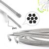 5/10m 7*7 Plastic-coated Stainless Steel Wire Rope 304 Stainless Coated with Rubber Rope Balcony Drying Grape Trellis Rope 0.6mm-3mm