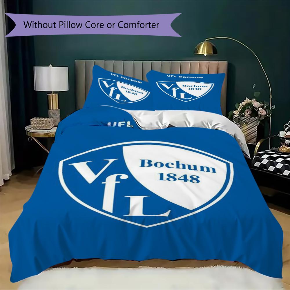 VfL Bochum 1848 Pattern Bedding uilt Set uilt Cover Pillowcase Home Decoration Birthday Gift (1 * duvet cover + 2 * pillowcase  without core)99