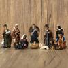 11pcs/set Statue Nativity Scene Set Christmas Crib Figurines Small Jesus Manger Miniatures Ornament Church Catholic Home Decors