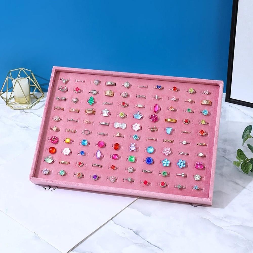 Elegant Velvet Jewelry Organizers Storage Necklaces Display Props Pink Earring Display Tray Bangle