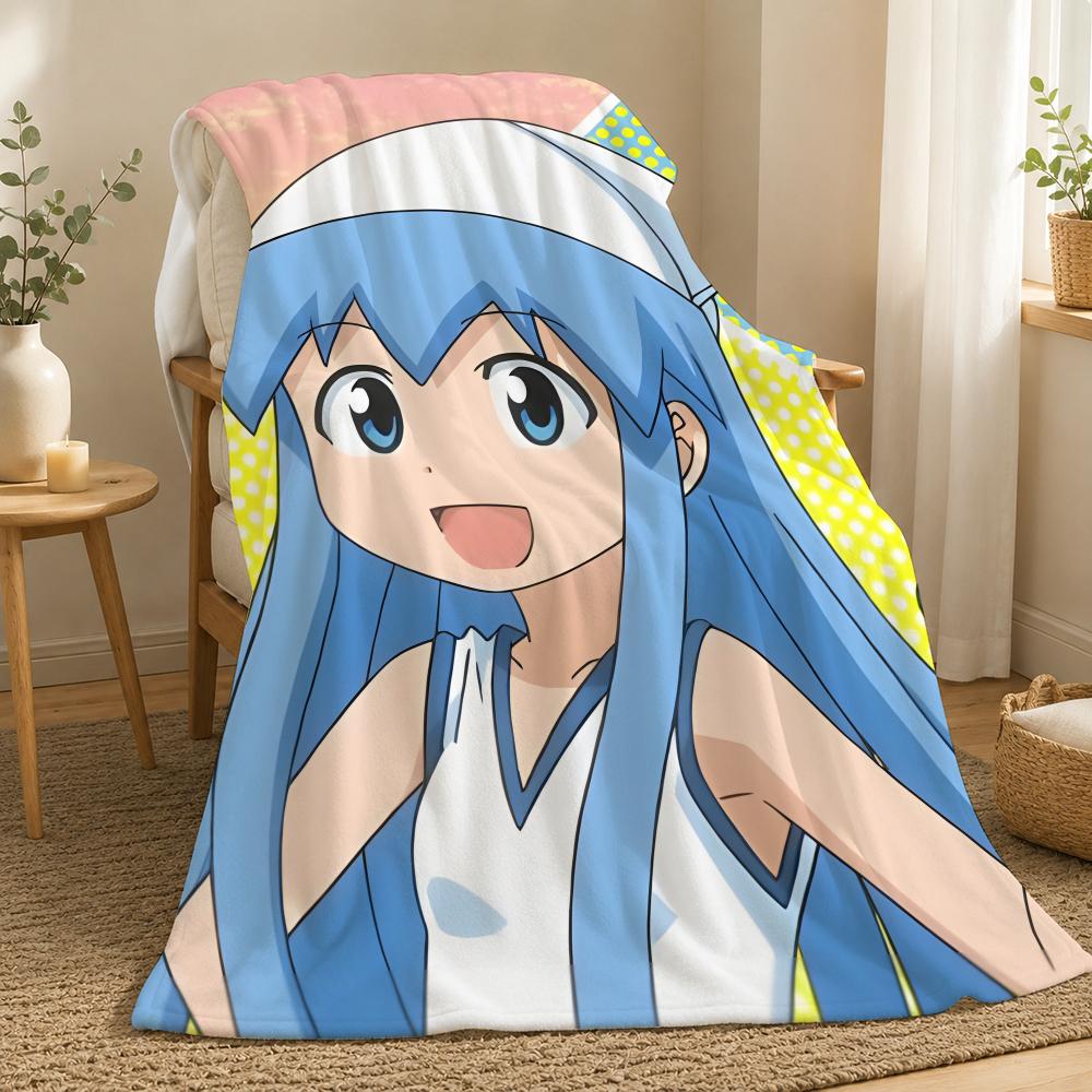 Squid Girl Anime Throw 240g flannel blanket, suitable for sofas, beds, offices, exquisite gift blankets