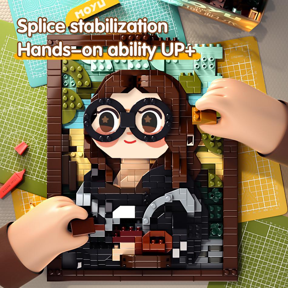 Креативные всемирно известные картины Строительные блоки Детские игрушки Мона Лиза Подвесная картина Для украшения дома Подарочный набор