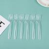100Pcs Clear Transparent Forks For Party Sticks Picks Skewer Set Fruit Forks